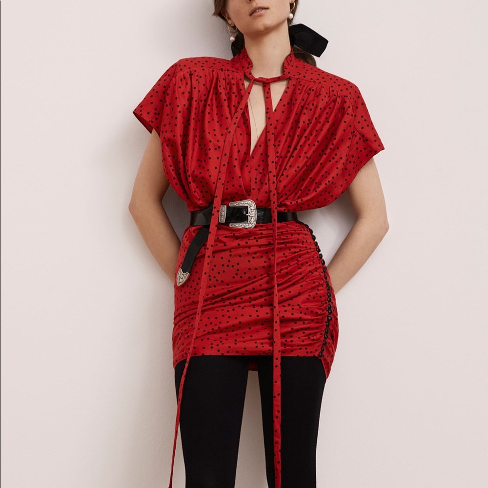 Magda Butrym “Reno” Red Polka Dot Mini Dress - Picture 6 of 8